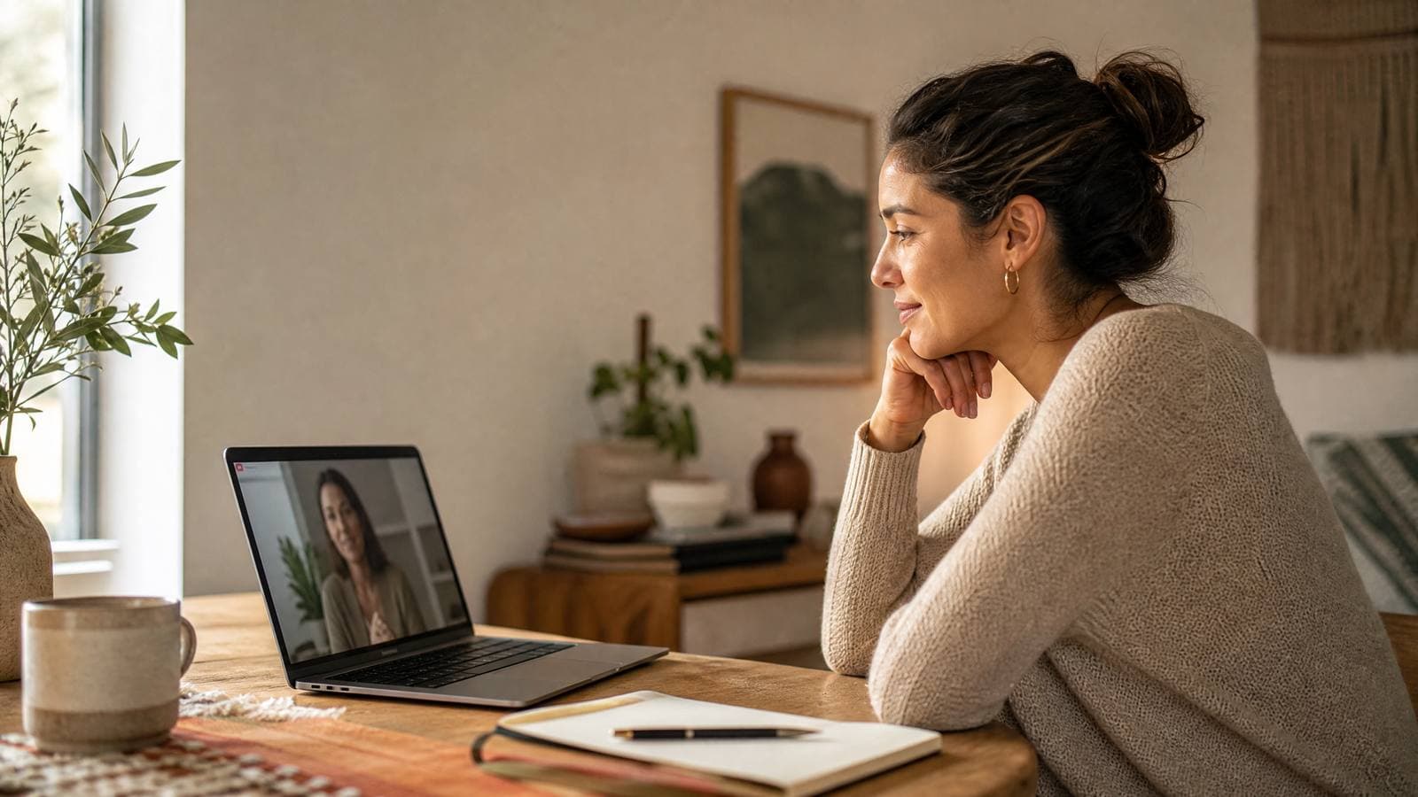 A patient meeting their provider by secure video from home